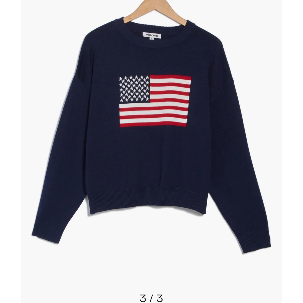 Nordstrom Rack Women's Navy Flag Sweater